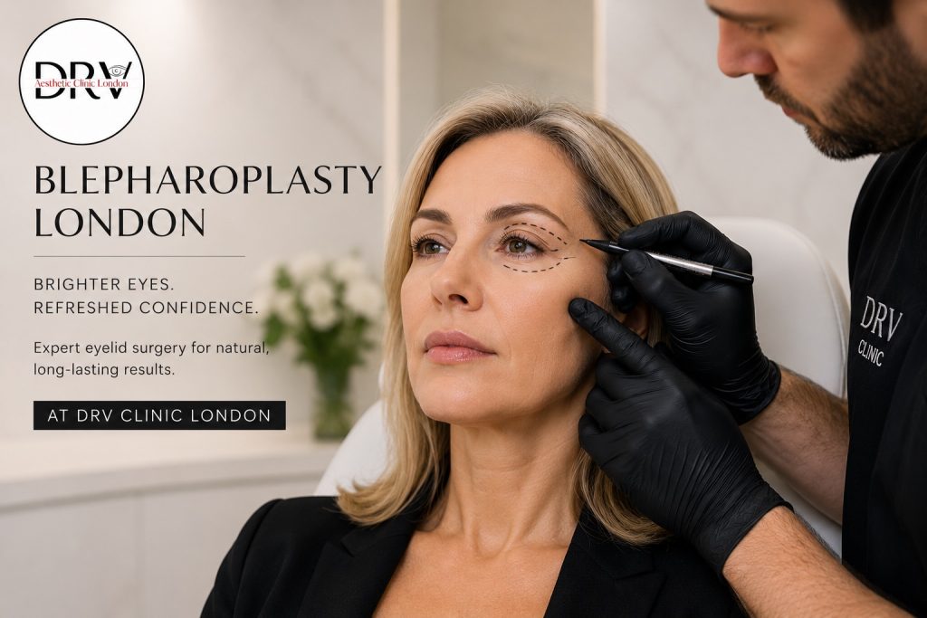 Non-surgical blepharoplasty consultation at DRV Clinic in Marylebone London